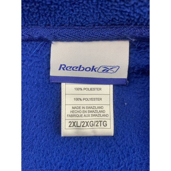 Y2K Reebok Men's XXL Blue NFL New York Giants Quarter Zip Fleece Pullover Jacket - Picture 3 of 10